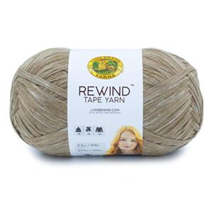 (1 Skein) Lion Brand Yarn Rewind Bulky Tape Yarn, Willow