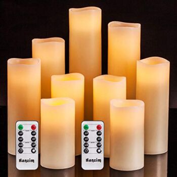Flameless Flickering Battery Operated Candles 4″ 5″ 6″ 7″ 8″ 9″ Set of 9 Ivory Real Wax Pillar LED Candles with 10-Key Remote and Cycling 24 Hours Timer (Ivory 9 Pack) | The Storepaperoomates Retail Market - Fast Affordable Shopping