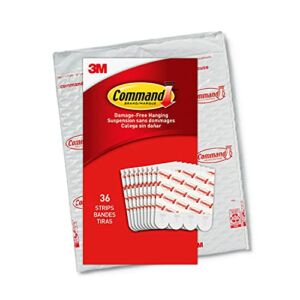 Command Medium Refill Adhesive Strips, Damage Free Hanging Wall Adhesive Strips for Medium Indoor Wall Hooks, No Tools Removable Adhesive Strips for Christmas Hooks, 36 White Command Strips