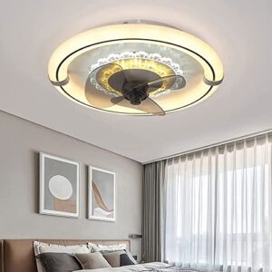 ZCYOU Ceiling Fan with Light and Timing，LED Dimmable Ceiling Timer for Living Room，Children Silent Fan，Hall Fan with Ceiling Light 50 * 25cm