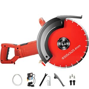 VEVOR 12″ Electric Concrete Saw, 1800W Concrete Cutter 15Amp Cut-Off Saw, Wet/Dry Corded Circular Saw with 12″ Blade and Attachments, 4″ Cut Depth Masonry Saw for Granite, Brick, Porcelain
