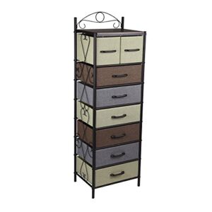 Household Essentials 8044-1 Victorian 8 Drawer Tower | Storage Dresser or Chest | Black