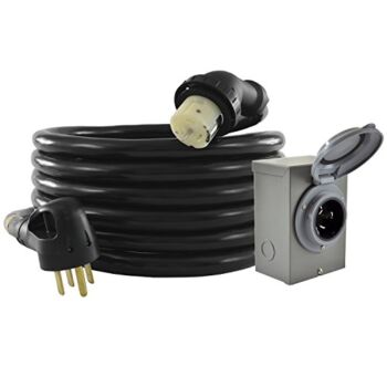 Conntek GIB1450-025 Duo-Rain Seal 50Amp Power Inlet Box and Temp Power Cord Combo Kit, 25 Feet | The Storepaperoomates Retail Market - Fast Affordable Shopping