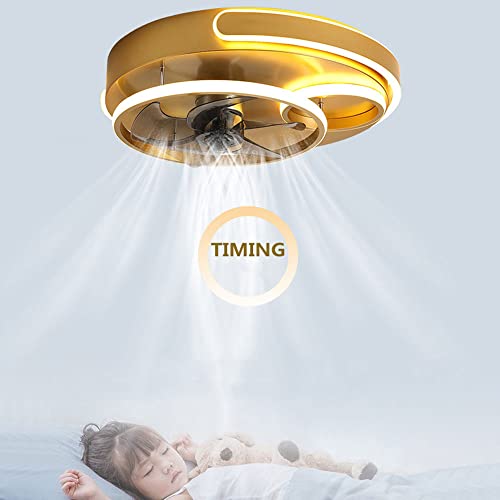 ZWPAYF Metal Ceiling Fan Light Household Mute Transparent Blade Semi-recessed Ceiling Light Ceiling Fan Can Be Intelligently Controlled With High Light Transmission Light Strip For Dining Room And Liv | The Storepaperoomates Retail Market - Fast Affordable Shopping