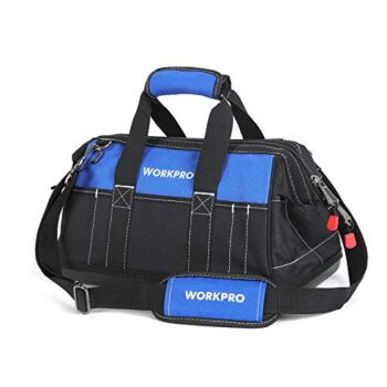 WORKPRO 16-inch Wide Mouth Tool Bag with Water Proof Molded Base | The Storepaperoomates Retail Market - Fast Affordable Shopping