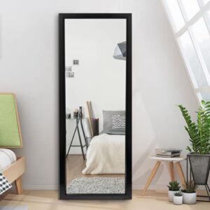 NeuType Full Length Mirror Decor Wall Mounted Mirror Hanging Mirror On The Door or On The Wall Polystyrene Frame Dressing Mirror (Black, 44″ x 16″)