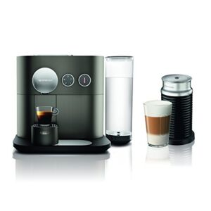Nespresso Expert Original Espresso Machine Bundle with Aeroccino Milk Frother by De’Longhi, Anthracite Grey