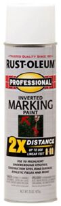 Rust-Oleum 266593-6PK Professional 2X Distance Marking Spray Paint, 15 Oz, White, 6 Pack