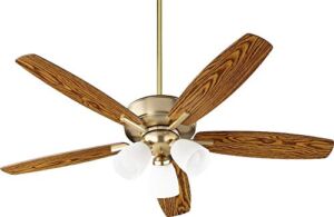 Carlile Way 5 Blade Ceiling Fan in Bailey Street Home Home Collection Style 52 inches Wide by 16.75 inches High Aged Brass Dark Oak Carlile Way 5 Blade Ceiling Fan in Bailey Street Home Home