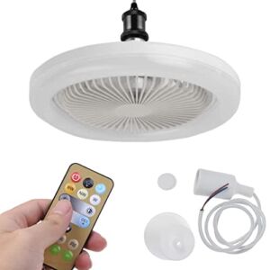 Ceiling Fans with Lights Remote Control | Bladeless Ceiling Fan with Light | Enclosed Low Profile Fan Light | Ceiling Light with Fan | 3 Color & 3 Wind Speed