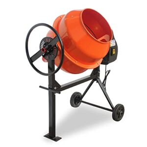 Oarlike Electric Concrete Mixer 4/5 HP 5 Cu Ft Portable Cement Mixing Machine for Stucco with Wheel and Stand