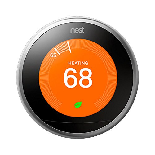 Nest (T3007ES) Learning Thermostat 3rd Gen, Stainless Steel with Deco Gear 2 Pack WiFi Smart Plug | The Storepaperoomates Retail Market - Fast Affordable Shopping