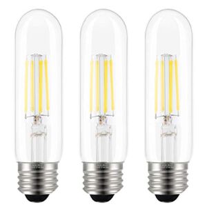Edison Bulb, T10 LED Bulbs Daylight 4000K LED Tubular Bulbs 4W Dimmable Tube Vintage Bulbs 40 Watt Equivalent,E26 Base(3-Pack)