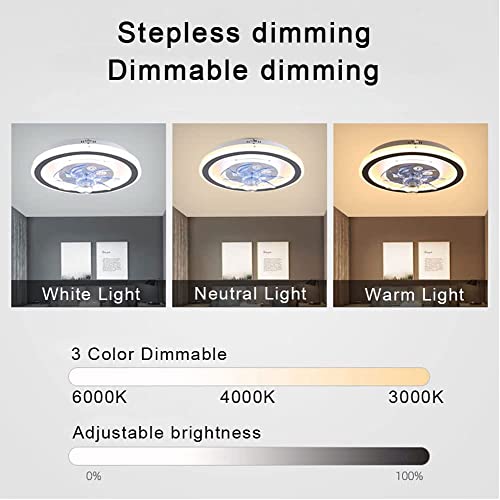 ZXCAQD LED 90W Modern Indoor Flush Mount Ceiling Fan Lights，Dimmable with Remote Control 3 Color Temperatures 3 Gear Wind Speed for Kids Room Bedroom Ceiling Fan with Lights | The Storepaperoomates Retail Market - Fast Affordable Shopping