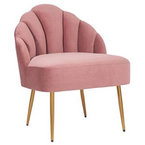 Amazon Brand – Rivet Sheena Glam Tufted Velvet Shell Chair, 23.5’W, Rose