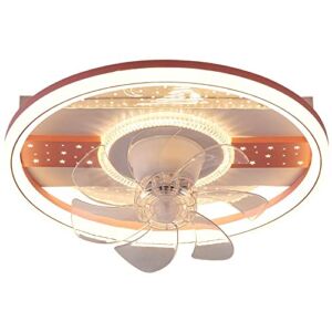 360° Shaking Head Indoor Ceiling Fan with Lights, Home Acrylic Low Profile Ceiling Fan Light,LED120W Modern Fan Light Kit for Bedroom Living Room Kids Room Ceiling Lighting Fixture.