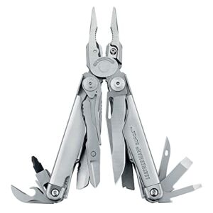 LEATHERMAN, Surge Heavy Duty Multitool with Premium Replaceable Wire Cutters and Spring-Action Scissors, Stainless Steel with Premium Nylon Sheath