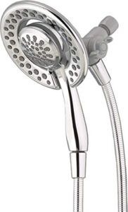 Delta Faucet 4-Spray In2ition 2-in-1 Dual Shower Head with Handheld, Touch-Clean Chrome Shower Head with Hose, Detachable Shower Head, Hand Held Shower Head, Chrome 75486C