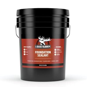 Liquid Rubber Concrete Foundation and Basement Sealant – Indoor & Outdoor Waterproof Coating, Easy to Apply, Black, 5 Gallon