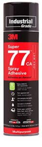 3M Super 77 Multipurpose Permanent Spray Adhesive Glue, Low VOC, Paper, Cardboard, Fabric, Plastic, Metal, Wood, Net Wt 18 oz