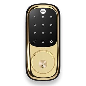 Yale Assure Lock with Z-Wave – Smart Touchscreen Deadbolt -Works with Ring Alarm, Samsung SmartThings, Wink and More (Hub required, sold separately) – Polished Brass