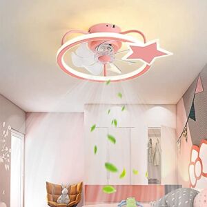 CATA-MEDICA Remote Control Ceiling Fan Light Three-Color Dimmable Ceiling Light with Fan 50W LED Fan Light Invisible Low Profile Fan 3 Speed Indoor Ceiling Fan with Light for Bedroom Dining Room 19.7i