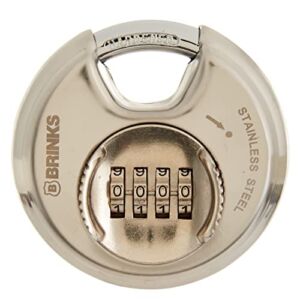 BRINKS 173-80051 Stainless Steel Resettable Combination Discus Padlock, 80Mm