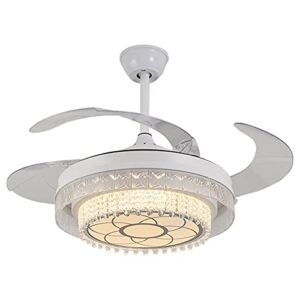 Amikadom #60c77s Led Fan Light Acrylic Stealth Restaurant Ceiling Fan Light Energy Saving Silent