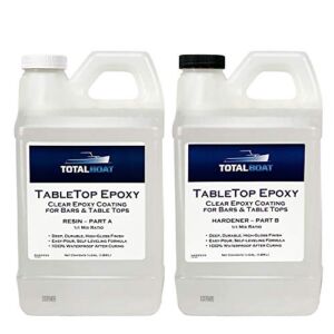TotalBoat Table Top Epoxy Resin 1 Gallon Kit – Crystal Clear Coating and Casting Resin for Bar Tops, Table Tops, Wood, Concrete, Epoxy Art & Crafts