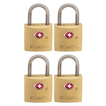 BRINKS – 22mm TSA Approved Solid Brass Keyed Travel Padlock, 4-Pack – Chrome Plated With Hardened Steel Shackle, TSA Approved Lock For Travel And Inspection | The Storepaperoomates Retail Market - Fast Affordable Shopping
