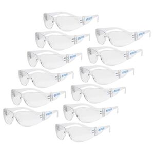 JORESTECH Eyewear Protective Safety Glasses, Polycarbonate Impact Resistant Lens Pack of 12 (Clear)