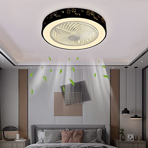 Mittory Modern Ceiling Fans with Lights 20 Inch Low Profile Ceiling Fan 36W Flush Mount Ceiling Fan with Lights Remote Control Dimmable 3-Color Timing Bladeless Ceiling Fan for Bedroom Liv | The Storepaperoomates Retail Market - Fast Affordable Shopping