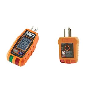 Klein Tools RT250 GFCI Receptacle Tester & RT210 Outlet Tester, Receptacle Tester for GFCI / Standard North American AC Electrical Outlets, Detects Common Wiring Problems