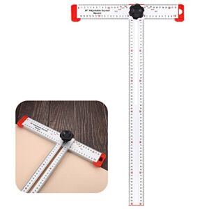 Adjustable T Square 24 Inch Measuring Tools Drywall T Square Tool Aluminum Layout Tools for Layout and Marking