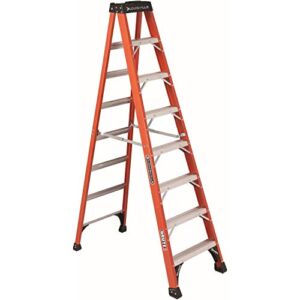 Louisville Ladder FS1408HD 8 ft Fiberglass Step Ladder, 8-Feet, Orange