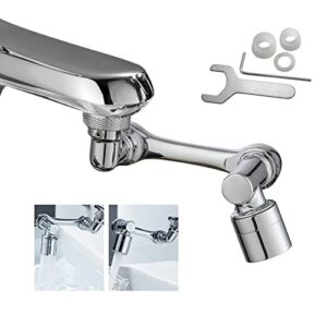Faucet Extender, 1080° Large-Angle Rotating Robotic Arm Water Nozzle Faucet Adaptor, Universal Splash Filter Faucet with Dual-Water Outlet Modes, Kitchen Sink Aerator Sprayer
