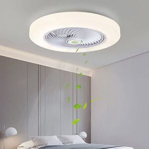 CATA-MEDICA Nordic Bedroom Ceiling Light Stepless Dimmable Light Fan with Remote Control 3 Speed Wind Speed Ceiling Fan Lights Smart Fan Lighting Fixture Silent Ceiling Light with Fan
