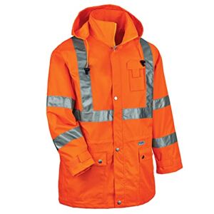 Ergodyne GloWear 8365 Rain Jacket, High Visibility, Reflective, ANSI Compliant outerwear Orange, X-Large