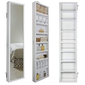 Cabidor Deluxe Mirrored Behind The Door Adjustable Medicine Cabinet, Kitchen Cabinet, & Bathroom Storage Cabinet