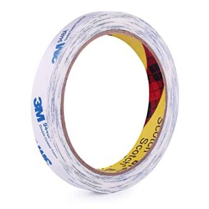 Double Sided Tape 0.5”x 32.8 Ft 9448A Double Coated Tissue Tape Craft DIY Tape White Color for LED Strip Light Office Home Car Décor(DS9448AA2)