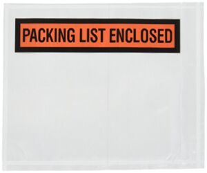 Sales4Less Packing List Envelopes 4.5″x5.5″ Pouches Invoice Enclosed Adhesive Bags Pack of 1000, clear PL_1000PK