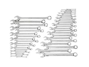 GEARWRENCH 44 Pc. 12 Pt. Combination Wrench Set, Long Pattern, SAE/Metric – 81919