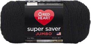 RED HEART E302C.0312 Super Saver Jumbo Yarn, Black