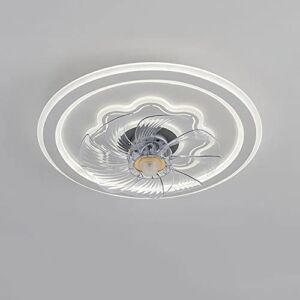 ZRYYWAN 19.7″ Semi Flush Mount Enclosed Ceiling Fan Lamp for Low Profile Ceiling Room Modern Mute 3 Colors 3 Speeds Low Profile Ceiling Fan with Light and Remote Timer Fan Invisible with Lighting