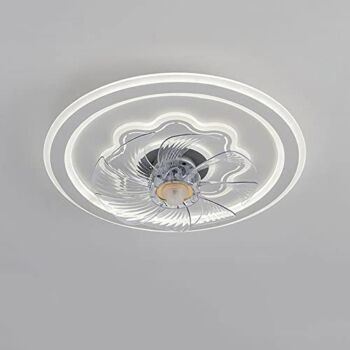 ZRYYWAN 19.7″ Semi Flush Mount Enclosed Ceiling Fan Lamp for Low Profile Ceiling Room Modern Mute 3 Colors 3 Speeds Low Profile Ceiling Fan with Light and Remote Timer Fan Invisible with Lighting | The Storepaperoomates Retail Market - Fast Affordable Shopping
