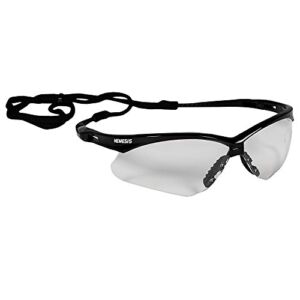 KLEENGUARD V30 Nemesis Safety Glasses (25676), Clear with Black Frame, 12 Pairs/Case