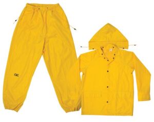 CLC Custom Leathercraft Rain Wear R102M Yellow Polyester 3-Piece Rain Suit – Medium