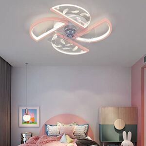 TiffyDance Dimmable Ceiling Fan Lighting, Modern Ceiling Fan with Led Light and Remote, 21″ Ceiling Fan Light Fixture, Kids Room 3 Color Windmill Fan Lamp, 3 Files, 36W