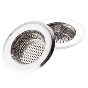 Sink Strainer for Most Kitchen Sink Drain Basket – 2 Pack Stainless Steel Sink Drain Strainer, Large Wide Rim 4.5″ Diameter, Food Catcher