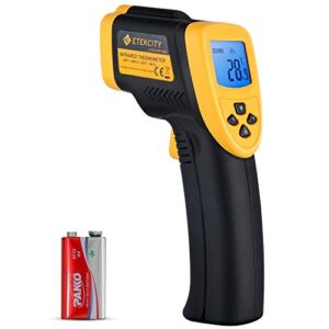 Etekcity Infrared Thermometer Temperature Gun-58℉ to 1382℉ with 16:1 DTS Ratio, High Laser Temp IR Tool for Cooking, Grill, Pizza Oven, Griddle, Engine, HVAC, Not for Human, Yellow